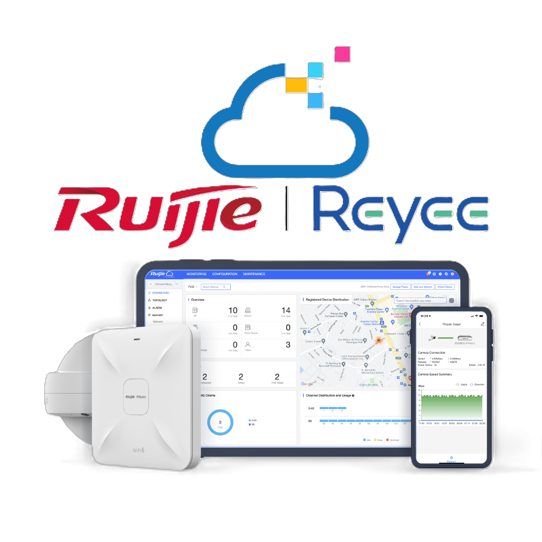 Image of cloud management via Ruijie Cloud and Reyee app