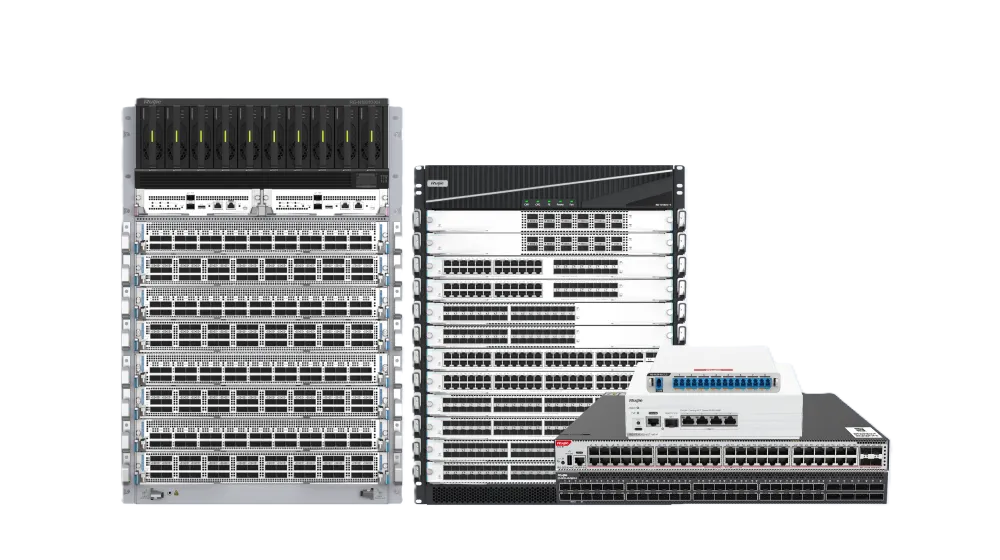 servers and routers symbolizing Ruijie enterprise switching and routing