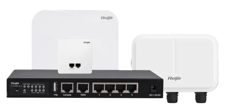 Pimage of Ruijie Wi-Fi 6 access points delivering high-performance wireless for offices and campuses